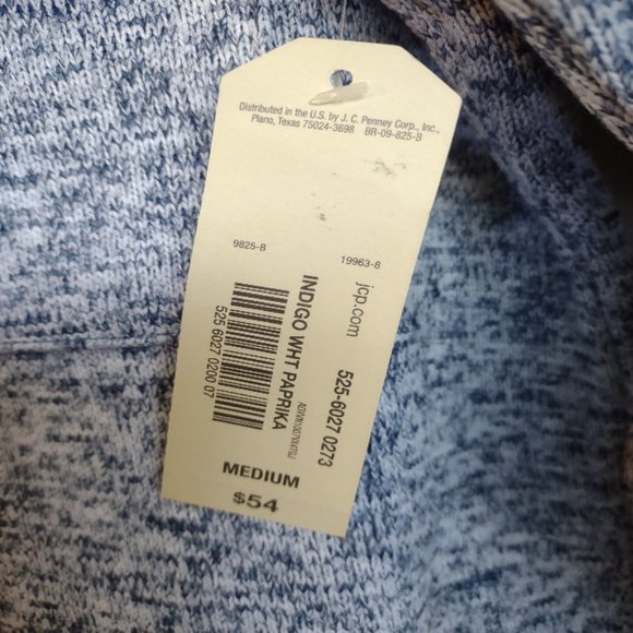 NWT Arizona Jean Co Men's snap-collar Pullover Sweatshirt Size Medium - Picture 5 of 9